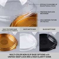 Boîte à pâtisserie, biscuits, bonbons, desserts, gâteaux, mini, écologique, en PET, dorée, blanche, noire, ronde, transparente, avec couvercle en dôme, 90 mm, 110 mm, best-seller