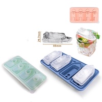 Nouveau design, moule à glaçons en silicone à 4 cavités, plateau à glaçons sans BPA, moule à crème glacée en silicone, plateau à glaçons en silicone en forme de bateau