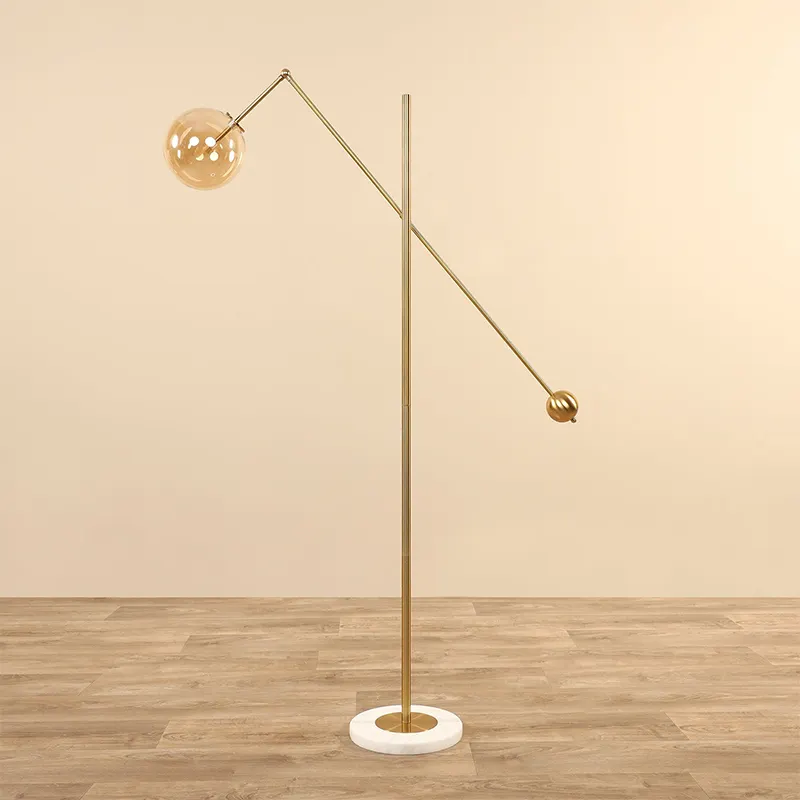Modern Nordic Art LED Creative Sculpture Floor Lamp Minimalist Adjustable Ball Standing Lamp To Living Room
