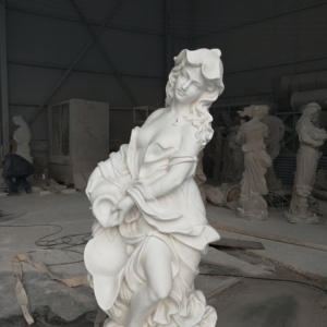 Stile moderno a grandezza naturale angelo alato in marmo scultura statuaria da <span class=keywords><strong>giardino</strong></span> all'aperto decorazione statuetta - Product Image 4