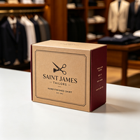 Boîte en carton ondulé bicolore à impression numérique de style patrimoniaux de qualité supérieure pour chemise habillée, production en 72H, carton d'expédition kraft marron pour tailleur