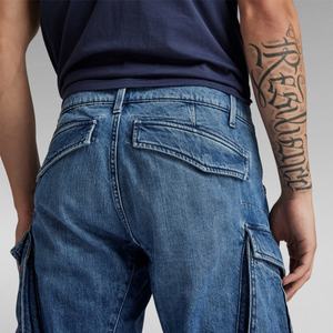 <b>Men's</b> Pants & Trousers 100% Cotton With 3D Pockets Mid Waist Regular Tapered Fit Cargo Denim <b>Jean</b> Pants - Product Image 3