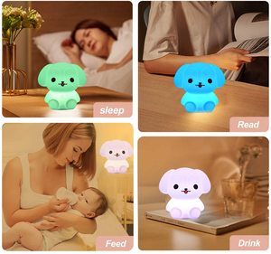 Lámpara de noche recargable con forma de Animal de silicona personalizada, lámpara de perro regulable <span class=keywords><strong>LED</strong></span> RGB con Control de grifo para esquina de cabecera de dormitorio de niños - Product Image 6