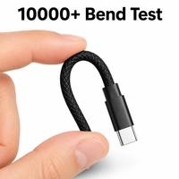 Cable de Extensión USB Tipo C de Carga Rápida 3A de 60W, Trenzado de Nailon Negro, Personalizado de Fábrica, 1m 2m 3m, Transferencia de Datos para iPhone y Android