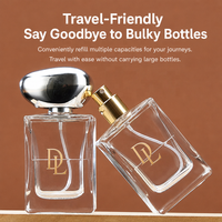 Vente en gros de flacons de parfum en verre vides de 50 ml avec logo personnalisé, fond épais, bouchon en forme de pierre