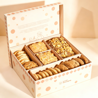 Boîte cadeau de pâtisserie personnalisée avec logo sur le couvercle et le fond, boîte en papier jaune avec séparateur pour beignets, macarons, biscuits