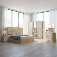 Nouvel ensemble de meubles de chambre à coucher 5 pièces en MDF laqué brillant, modèle 2026, taille King, pour la maison