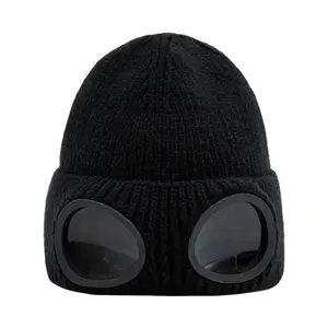 Topi rajut musim dingin untuk pria wanita, topi rajut keren akrilik 100% tanpa manset