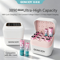 Compatible avec les batteries rechargeables au lithium AA AAA 1,2 V NiMH et 1,5 V Li-ion, chargeur universel à 12 emplacements avec écran LCD intégré