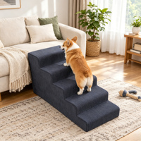 Rampes pour animaux de compagnie, 5 marches, escalier pour chat et chien, antidérapant, escalier amovible pour chiens, accessoires pour animaux de compagnie, jouet, escalier pour lit de chien