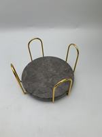 Sous-verre en marbre naturel de style classique, couleur naturelle, écologique, diamètre 10 cm, épaisseur 1 cm, emballage personnalisé, maison, hôtel