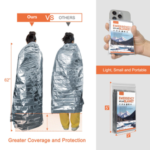 Sopravvivenza delle coperte Mylar di emergenza termica impermeabile di alluminio di salvataggio all'aperto - Product Image 6