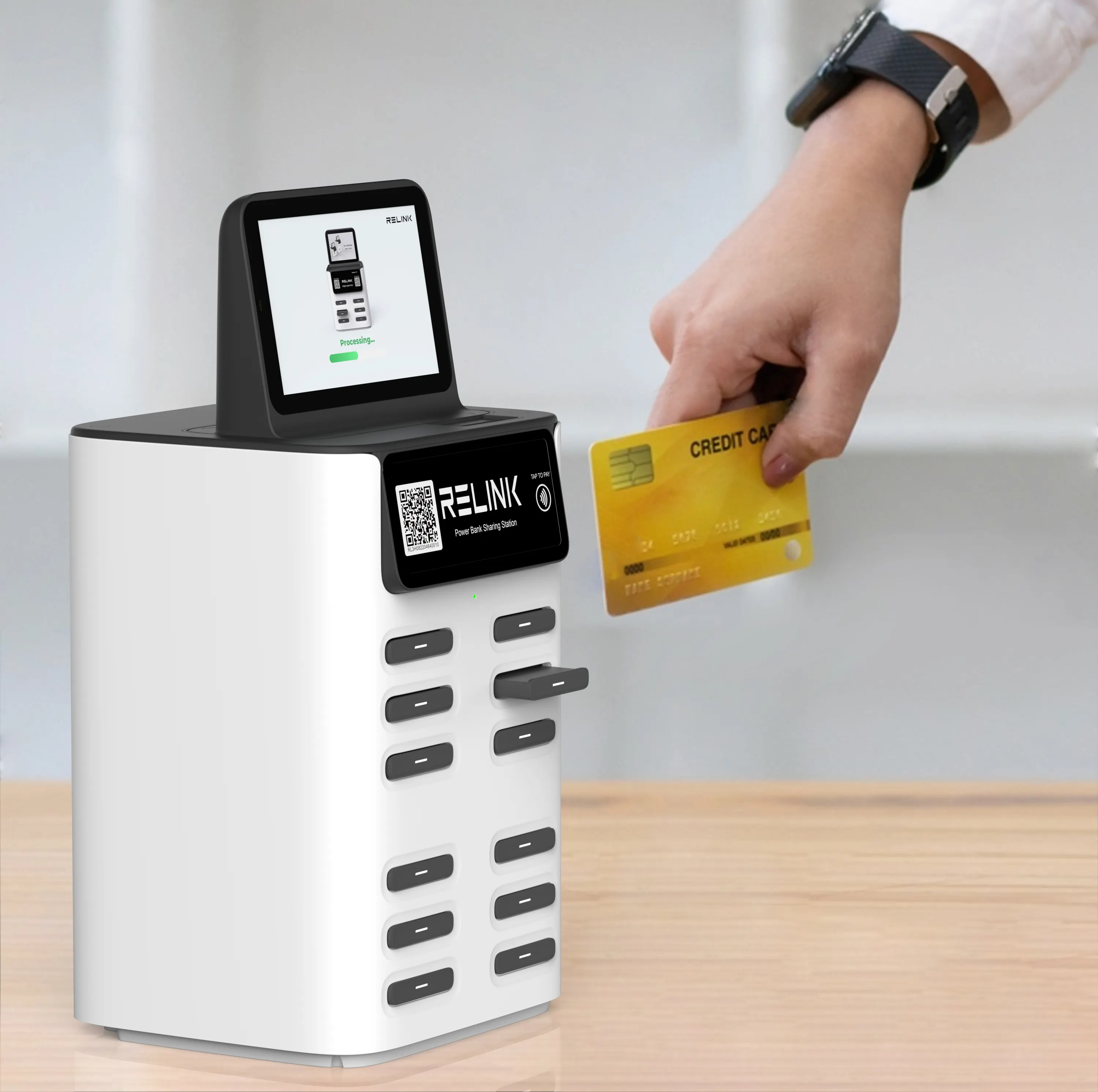 NFCホット販売6スロットパワーバンクベンダーマシンクレジットカード高速支払い共有パワーバンク