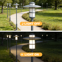 Lampada da Giardino a LED Classica per Esterni IP65 Impermeabile, Paralume Largo in Alluminio Grigio, 3000K-6500K Dimmerabile, Garanzia di 3 Anni