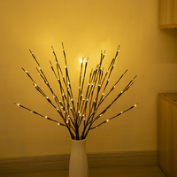 Guirlande lumineuse décorative de Noël à 20 LED, 0,7 m, blanc chaud, à piles, pour vase, lampe DIY, guirlande féerique, décoration intérieure, chambre à coucher