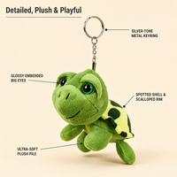 En gros, Porte-clés tortue verte en peluche de 12 cm à grands yeux, en coton PP doux, animal en peluche, breloque de sac en fourrure, jouet cadeau, Usine OEM