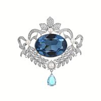 TIANSHE Broche Vintage en Cristal Bleu, Accessoire de Mode Industriel pour Costume