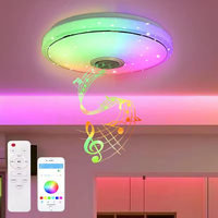 Plafonnier LED intelligent RGB avec haut-parleur Bluetooth, lumière d'ambiance à intensité variable pour la maison, chambre à coucher, salon, télécommande
