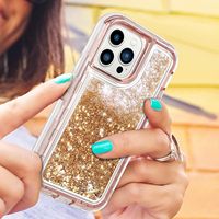 Coques de téléphone transparentes effet sable mouvant pour iPhone 17 16 15 14 13 12 11 Pro Max, robustes, design 3-en-1, protection renforcée, avec paillettes brillantes