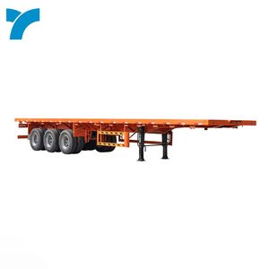 Remorque de transport de conteneurs lourds Vercoe 30 40 60 tonnes 2/3/4 essieux, plateau plat pour conteneurs 40FT 20FT, semi-remorque plateau - Product Image 1
