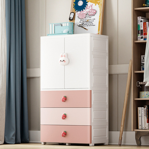 Gute Qualität Baby Lagerung Schubladen schrank mit Rädern Kinder Pink <span class=keywords><strong>Cartoon</strong></span> Lager regal Schubladen Kleider schrank für Schlafzimmer Kleidung - Product Image 3