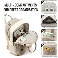 Sacs pour ordinateur portable pour femmes pour le travail avec port USB, sac de travail pour ordinateur portable pour femmes, sac à dos pour femmes avec compartiment pour ordinateur portable