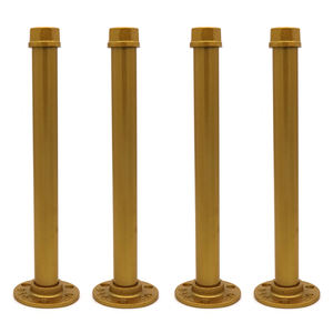 תעשייתי פלדת צינור מדף סוגריים 12 אינץ סט כבד החובה כפרי בגדים מתלה גימור מצופה זהב צף מדף סוגר - Product Image 2