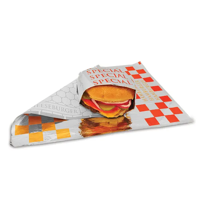 Emballage imprimé en papier d'aluminium de qualité alimentaire pour sandwichs