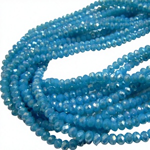 Cuentas de Calcedonia Azul Agua, Cuarzo Hidro, Forma Rondelle: Facetadas - Product Image 1