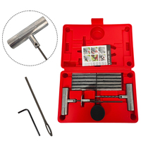 Kit de réparation de pneus tubeless professionnel, outil de réparation de crevaison à brancher pour moto, voiture, pneus de VTT (avec aiguilles d'insertion en acier et alésoir)