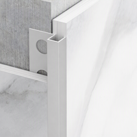 Profilé de bordure carré en aluminium 1 mm anodisé or, étanche et durable, pour carrelage mural de cuisine, salon et escalier
