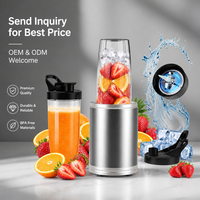 Mixeur personnel en acier inoxydable 1200W, presse-agrumes pour usage extérieur, moteur silencieux, mixeur électrique portable pour smoothies, voyage et sport
