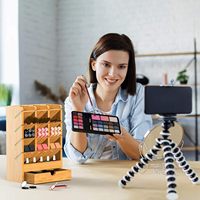 Organizador de lápices de bambú apilable con cajón, soporte para carpetas de archivos, caja de almacenamiento de cosméticos para cepillo cosmético