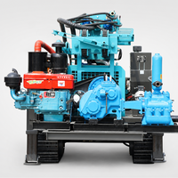 Foreuse multifonctionnelle diesel rotative sur chenilles pour puits d'eau et forages d'exploration