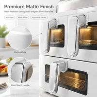 Friteuse à Air Numérique Double Air Fryer Four Plus de 15 l Avec Préréglages One-Touch et Fenêtre Visible