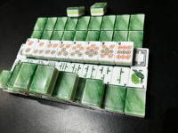 Ubin Mahjong Akrilik Hijau Mint Amerika Seri Desainer, Terukir Laser, Tahan Lama, Tahan Air, Ramah Lingkungan, Premium