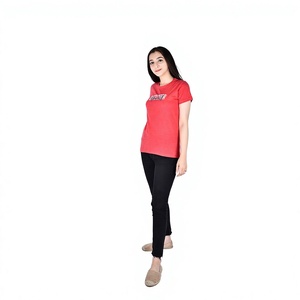 Camiseta Popular con Estampado Gráfico para Mujer, Mezcla de Algodón Clásica, Manga Corta, Informal, Logotipo Personalizado, Fabricante Mayorista OEM ODM - Product Image 3