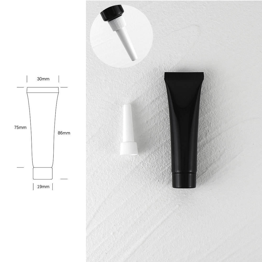 หลอดสีดำ + ฝาเกลียว + ฝาครอบปากแหลม