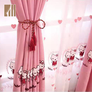 100% Polyester Hot Sale Custom Cartoon Style <strong>pink</strong> <strong>Curtains</strong> for Kid <strong>Bedroom</strong> - Product Image 3
