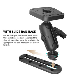 VINmounts Kit de montage à rotule coulissante de 1,5 pouce pour sondeur de pêche, bras à double douille 360° °   Support marin réglable avec base - Product Image 3