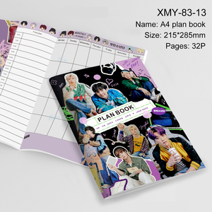 Link Totale |   Agenda giornaliera A4 per l'auto-cura Kpop Stray Kids/Enhypen, 1 pezzo, copertina rigida, quaderno per registrare le cose quotidiane - Product Image 1
