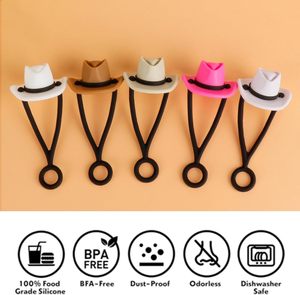 10mm Cute Silicone Funny Tumbler Cowboy <b>Hat</b> <b>Straw</b> Topper with Anti-Dust Protection Multi-Design for <b>Man</b> & Woman Gift - Product Image 3