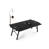 Ensemble table et chaises pliantes tactiques minimalistes en alliage d'aluminium pour l'extérieur - Meubles légers et réglables en hauteur