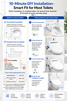 Kit de douche anale et bidet intelligent pour toilettes, avec lavage turbo, UV antibactérien, pour détoxification et soulagement de la constipation, pour la santé à domicile et la salle de bain