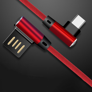 de aleación de aluminio Durable en forma de L 90 grados de ángulo recto de Usb <span class=keywords><strong>2</strong></span>,0 de carga <span class=keywords><strong>Cable</strong></span> de tipo C - Product Image 1