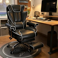 Fauteuil de Gaming Confortable pour la Maison et les Salons Internet, Chaise Inclinable avec Dossier Réglable, Structure en Acier Inoxydable, Revêtement en Cuir