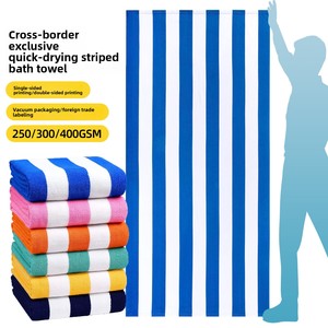 Toalla de Playa Personalizada de Microfibra a Rayas, Uso en Verano, Altamente Absorbente, Secado Rápido, Tamaño Grande 80x160cm, para Baño y <span class=keywords><strong>Camping</strong></span> - Product Image 1