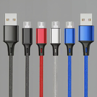 Kouvolsen OEM ODM V8 Micro Nylon Tressé Câble de Données de Charge Rapide 1.5M USB Micro-USB pour Samsung Android avec Veste en PVC