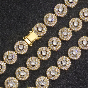 Pulsera de Cadena Cubana con Diamantes Redondos, Estilo Europeo y Americano, Versátil, para Hombres y Mujeres, Estilo Urbano - Product Image 3