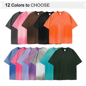 T-shirt vintage pour homme AK02 270 grammes, surdimensionné, lavé, personnalisé, lourd, t-shirts lavés pour homme - Product Image 3